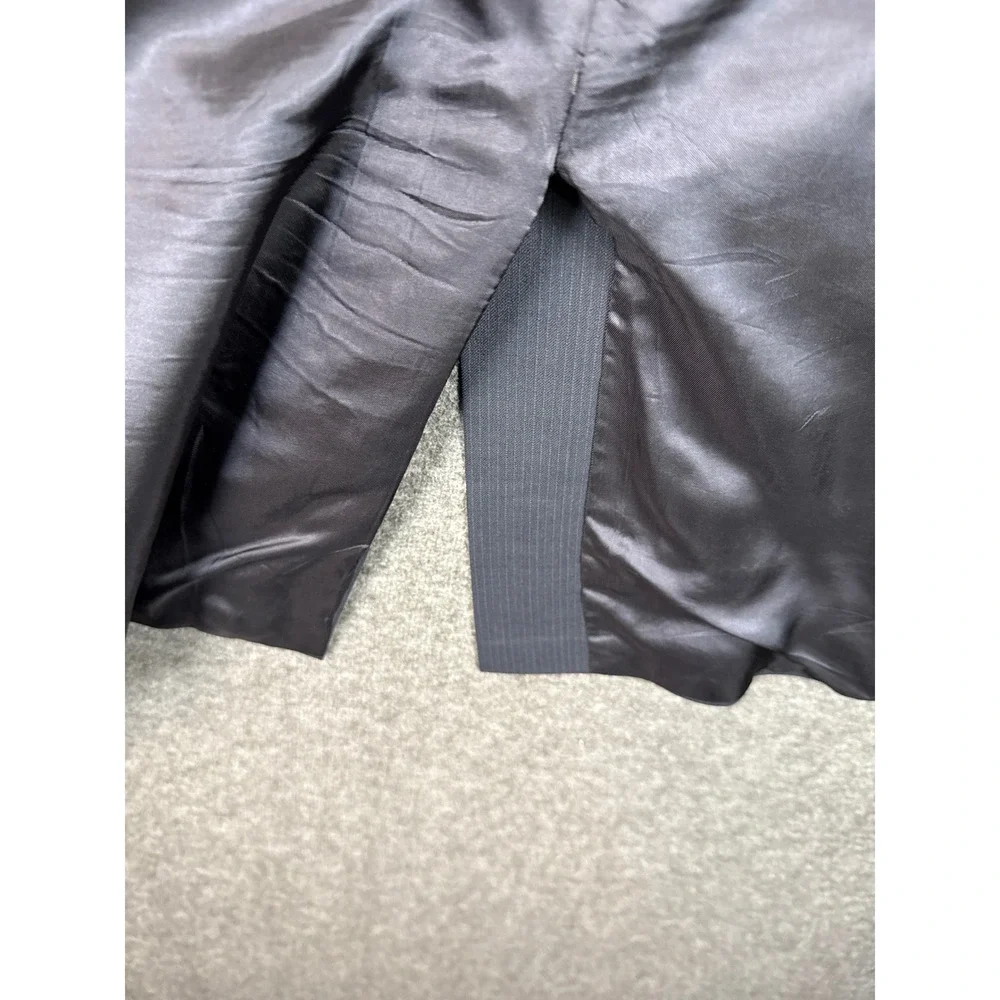 Brooks Brothers 346 Dark Gray Pinstripe Wool Blend Blazer Sport Coat Mens 46L‎